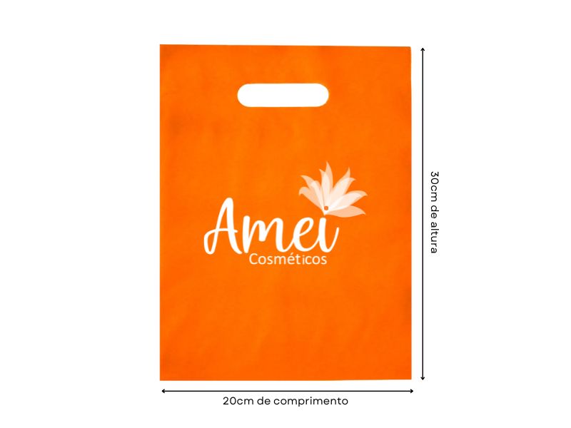 Sacola Laranja de Plstico