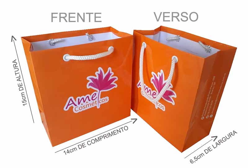 Sacola de papel laranja